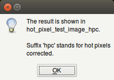 A new image is created with the hot / cold pixels corrected.