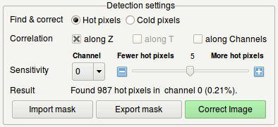 The detection settings box.